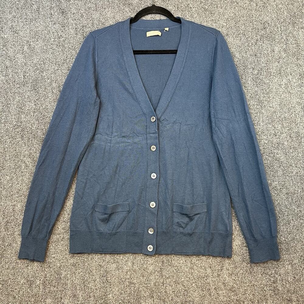 Martin + Osa Women’s 70% Cashmere 30% Silk Cardigan Sweater L Blue